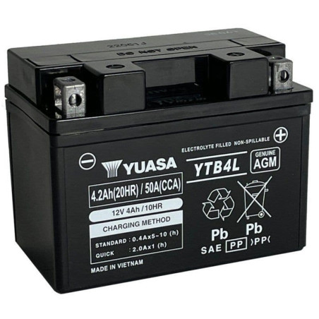 Batterie YUASA YTB4L FA 12 Volts 4.2 Ah