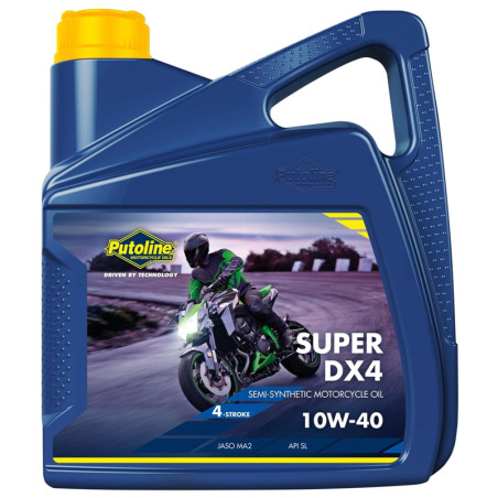 Huile Moteur 4T Putoline Super DX4 Semi Synthétique 10W40 - Bidon de 4 Litres