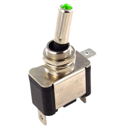Interrupteur à Levier 2 Positions ON-OFF avec Voyant LED Vert