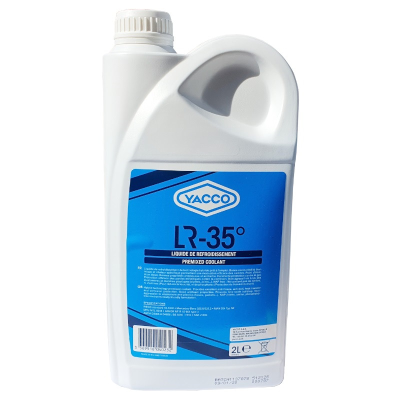 Liquide de Refroidissement YACCO LR-35 - Bidon de 2 Litres