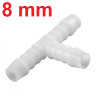 Raccord en T Plastique Blanc pour Durite Ø 8 mm