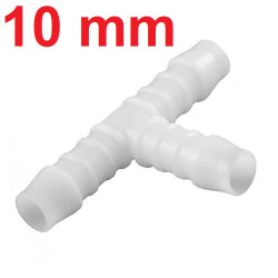 Raccord en T Plastique Blanc pour Durite Ø 10 mm
