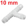 Raccord en T Plastique Blanc pour Durite Ø 10 mm