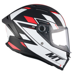 Casque Intégral MT Helmets Stinger 2 Zivze Noir / Blanc / Rouge Mat