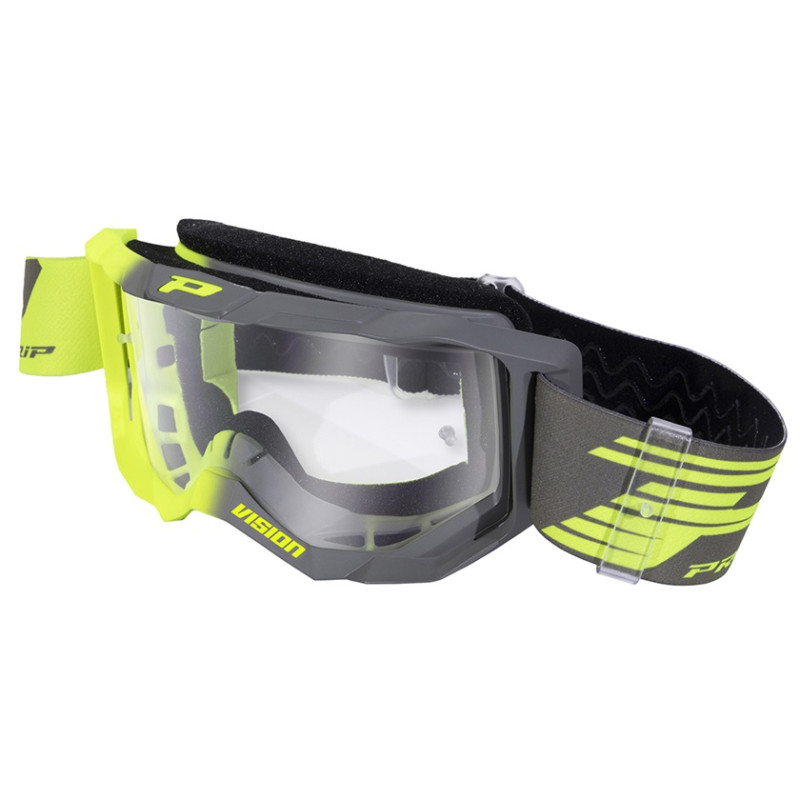 Masque Cross Progrip 3300 Vision Jaune Fluo / Gris
