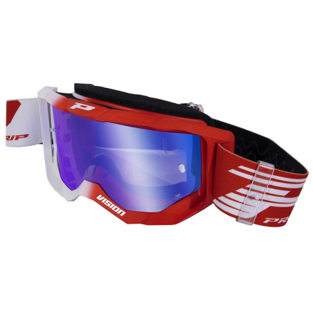 Masque Cross Progrip 3300 Vision Mirror Rouge / Blanc