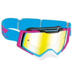 Masque Cross Progrip 3309 Rapid Mirror Bleu / Fuchsia