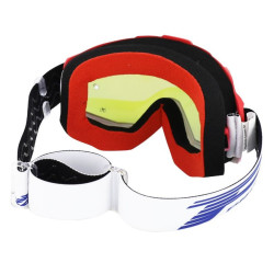 Masque Cross Progrip 3201 Atzaki Mirror Rouge / Blanc