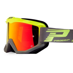 Masque Cross Progrip 3201 Atzaki Mirror Jaune Fluo / Gris