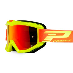 Masque Cross Progrip 3201 Atzaki Mirror Jaune Fluo / Orange