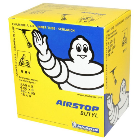 Chambre à Air MICHELIN 8B1 Scooter 3.50-8 ou 4.00-8 Valve Coudée 150°