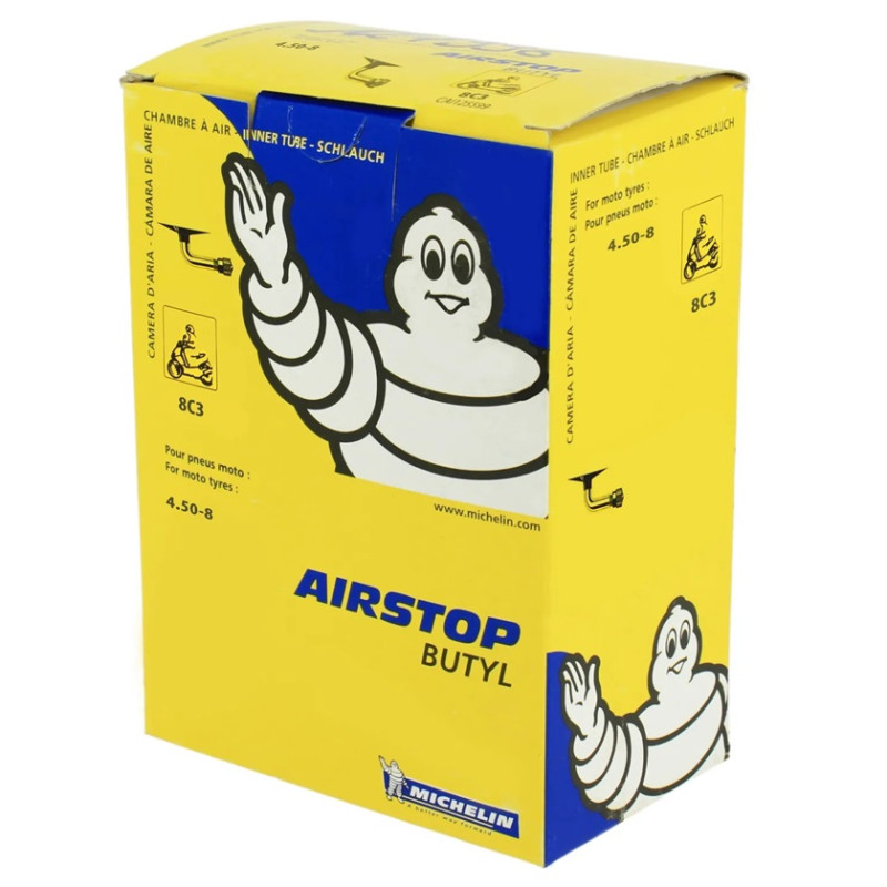 Chambre à Air MICHELIN 8C3 Scooter 4.50-8 Valve Coudée 90°