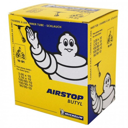 Chambre à Air MICHELIN 10B1 Scooter 3.50-10 ou 100/90-10 Valve Coudée 150°