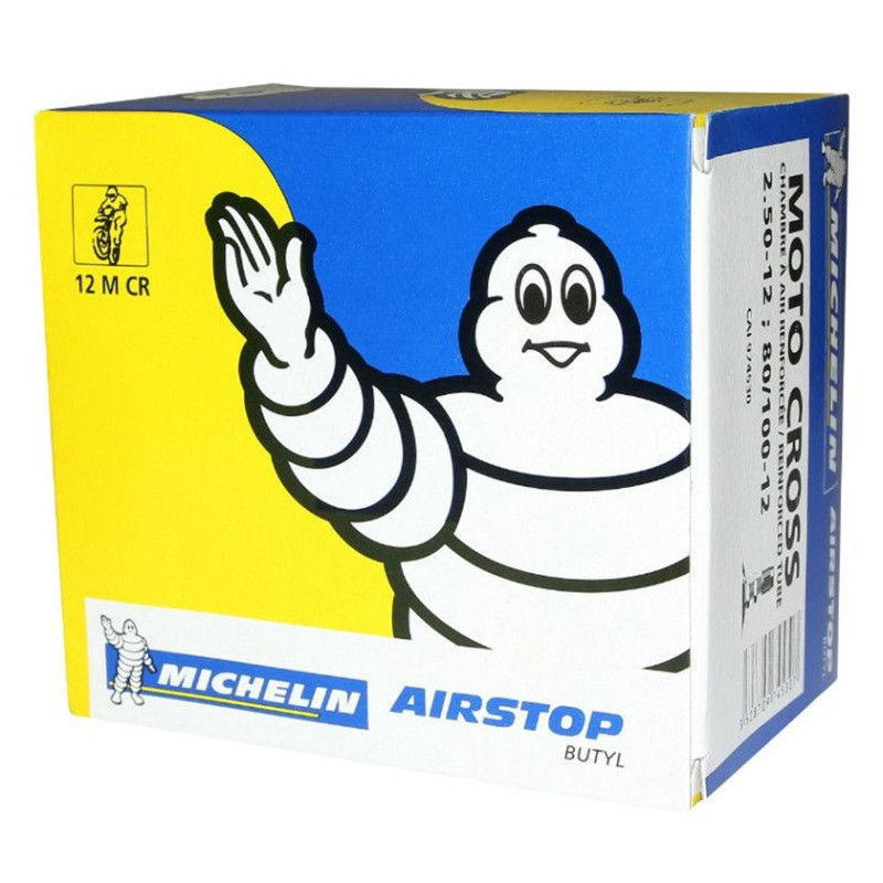 Chambre à Air MICHELIN 12MCR Moto 2.50-12 ou 80/100-12 Valve TR4