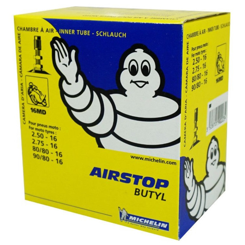 Chambre à Air MICHELIN 16MD Moto 2.75-16 ou 90/80-16 Valve Valve TR4