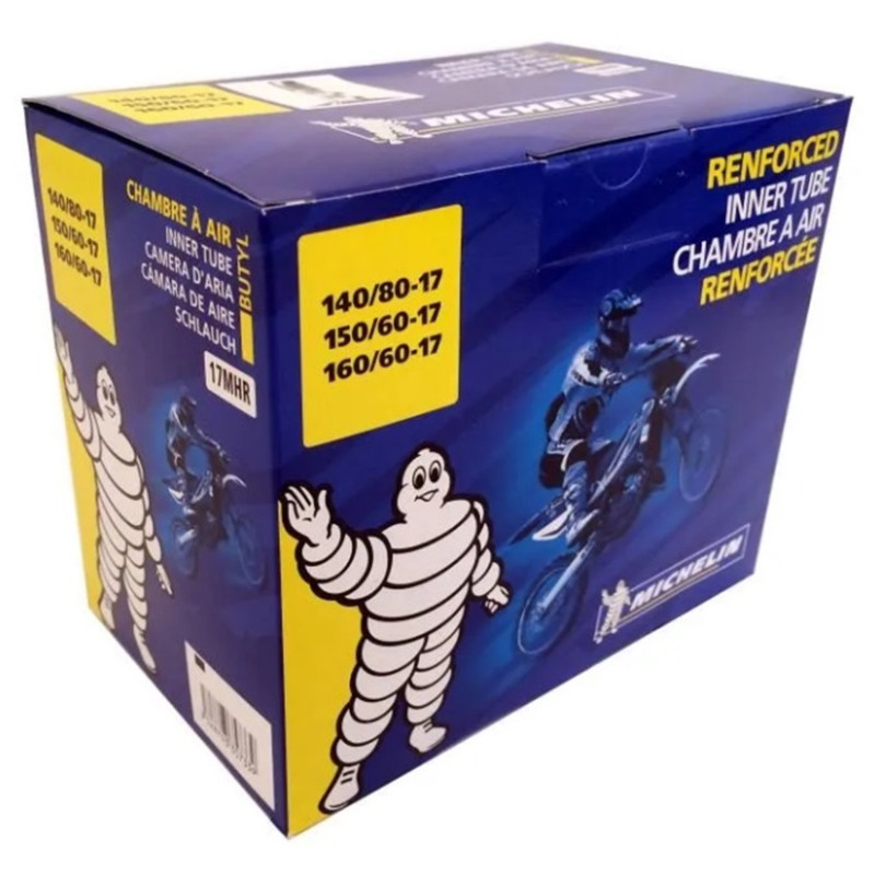 Chambre à Air MICHELIN 17MHR Renforcée Moto 140/80-17 ou 160/60-17 Valve TR4