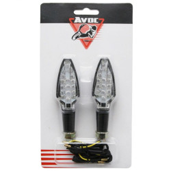 Clignotant LED pour Moto Avoc Fuka Transparent / Noir Homologué CE