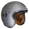 Casque Jet MT Helmets Le Mans 2 SV Skull & Roses Argent Mat