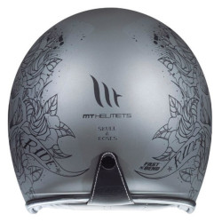 Casque Jet MT Helmets Le Mans 2 SV Skull & Roses Argent Mat