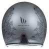 Casque Jet MT Helmets Le Mans 2 SV Skull & Roses Argent Mat