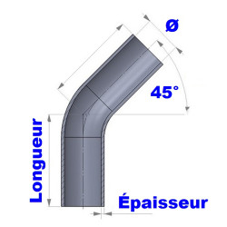 Durite Silicone Coudée 45° Noir - Silicon Hoses