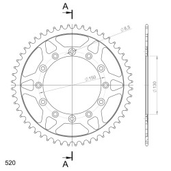 Couronne Acier Supersprox 52 Dents Pas 520 pour Yamaha WR250F