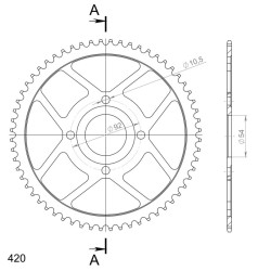 Couronne Acier Supersprox 60 Dents Pas 420 pour MBK X-Power 50 / Yamaha TZR 50