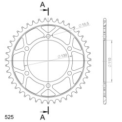 Couronne Acier Supersprox 43 Dents Pas 525 pour Suzuki GSX-R 600 - GSX-S 750 / Yamaha MT-07 - MT-10 - Tracer 700 - XSR 700