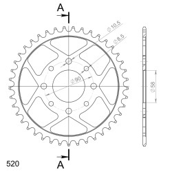 Couronne Acier Supersprox 41 Dents Pas 520 pour Honda VT 125 C Shadow