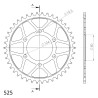 Couronne Acier Supersprox 42 Dents Pas 525 pour Kawasaki ZX-7RR / Z900 RS / Z1000