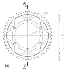 Couronne Acier Supersprox 46 Dents Pas 520 pour Husqvarna Enduro 701 / KTM Enduro 690 R / Gas Gas ES 700