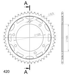 Couronne Acier Supersprox 48 Dents Pas 420 pour Malaguti XTM 50 / MBK X-Limit 50 / Rieju MRX 50 - SMX 50 / Yamaha DT 50