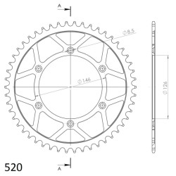 Couronne Acier Supersprox 50 Dents Pas 520 pour Suzuki RM 125 / RM 250 / RM-Z 250 / RM-Z 450