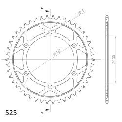 Couronne Acier Supersprox 46 Dents Pas 525 pour Yamaha FZ8 Fazer