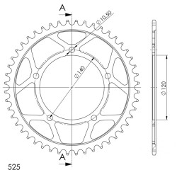 Couronne Acier Supersprox 48 Dents Pas 525 pour Suzuki GSR 600