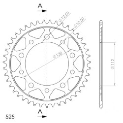 Couronne Acier Supersprox 43 Dents Pas 525 pour Honda CB 600 F Hornet / CBF 600 / CBR 600