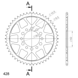 Couronne Acier Supersprox 50 Dents Pas 428 pour Yamaha TW 125 / XT 125 / TW 200