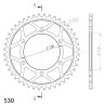 Couronne Acier Supersprox 44 Dents Pas 530 pour Yamaha FZS 1000 Fazer