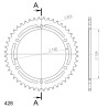 Couronne Acier Supersprox 48 Dents Pas 428 pour Kawasaki KMX 125