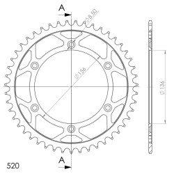 Couronne Acier Supersprox 46 Dents Pas 520 pour Husqvarna SM 125 / HM CRM 125 Derapage