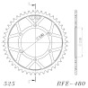 Couronne Acier Supersprox 46 Dents Pas 525 pour Yamaha 700 Ténéré