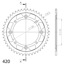 Couronne Acier Supersprox 47 Dents Pas 420 pour Kawasaki KX65