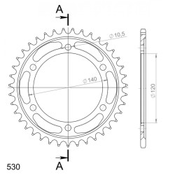 Couronne Acier Supersprox 39 Dents Pas 530 pour Suzuki TL 1000 R