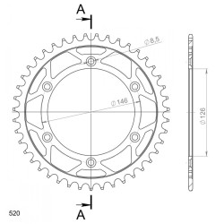Couronne Acier Supersprox 43 Dents Pas 520 pour Suzuki DR 350