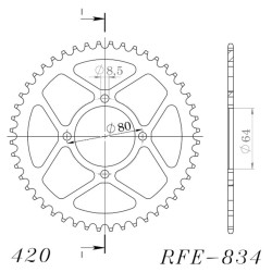 Couronne Acier Supersprox 48 Dents Pas 420 pour Yamaha RT 100