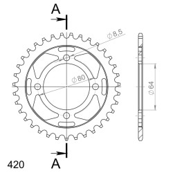 Couronne Acier Supersprox 35 Dents Pas 420 pour Yamaha TT-R 90