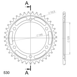 Couronne Acier Supersprox 39 Dents Pas 530 pour Yamaha FZX 750 Fazer