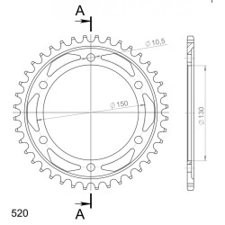 Couronne Acier Supersprox 40 Dents Pas 530 pour Yamaha FJ 1200