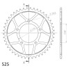 Couronne Acier Supersprox 46 Dents Pas 525 pour Suzuki GSF 400 Bandit