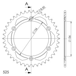 Couronne Acier Supersprox 41 Dents Pas 525 pour Suzuki DR 650 SE
